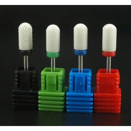 4Pcs/set Round nail art salon Ceramic nail drill bit mill Cutter file for nail art electric drill manicure machine Accessories