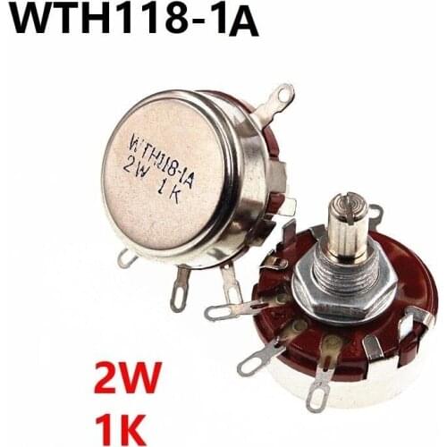 5Pcs WTH118 2W 1K Single Turn Carbon Film Potentiometer