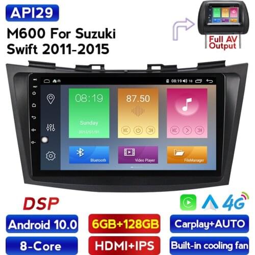 6+128 Android 10.0 DVD 2Din Car Radio Multimedia Video Player Navigation GPS For Suzuki Swift 2011 2013 2014 2015 Carplay AUTO