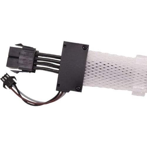 8 Pin RGB Extension Power Supply Sleeved Cable PSU Sleeved Cable with Lighting Controller 5V 3Pin ARGB Sync Power Cord