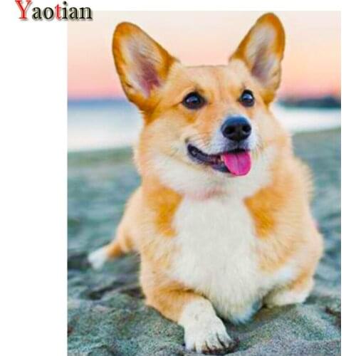 Diy 5D Diamond Paiting Welsh Corgi Full Drill Square Cross Stitch Kits Pet Dog Rhinestone Needlework Diamond Embroidery Mosaic