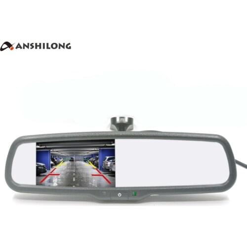 ANSHILONG 4.3" TFT LCD Interior Replacement Rear View Mirror Car Monitor 2Ch Video input with Bracket #1