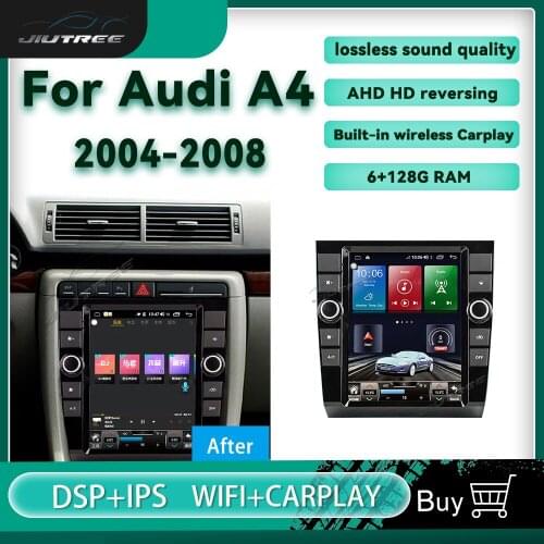 2 din CAR video multimedia player 10.4 Android 10.0 Car Radio For Audi A4 Car Dvd Player Auto GPS Navigation 2004-2008 CARPLAY