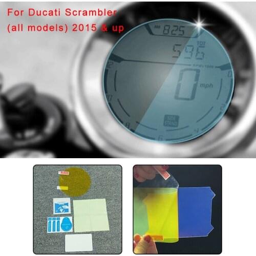 Free Shipping Blue Light Cluster Scratch Protection Film Screen Protector For Ducati Scrambler (all models) 2015 & up