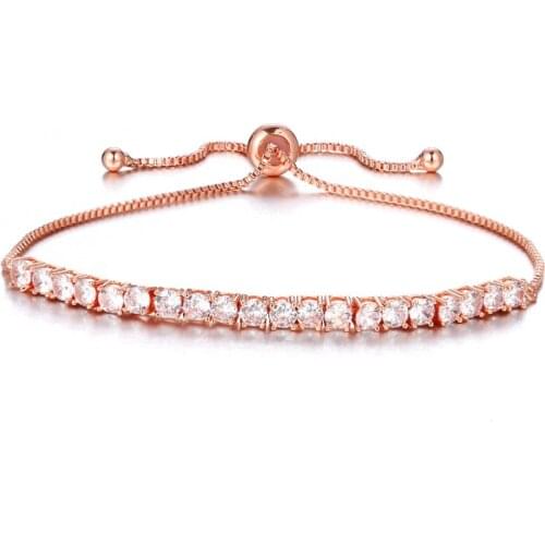 Bettyue Fashion Jewelry For Women&Girls Tiny Square Cubic Zircon Two Colors Exquisite Adjustable Bracelet Wedding Choice