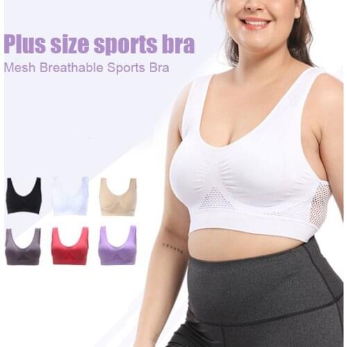 Plus size Women Shockproof Breathable Wireless Push-up Vest Bra Sports Bra Seamless TT@88