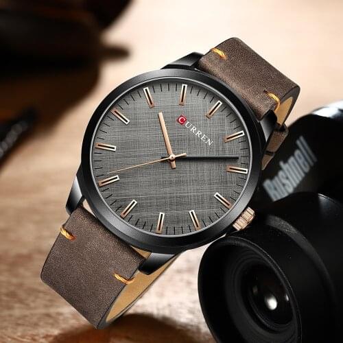 2021 New CURREN Watch Men Fashion Gentleman Leather Wristwatch Sports Casual Waterproof Quartz mens watch Male Clock Relogio