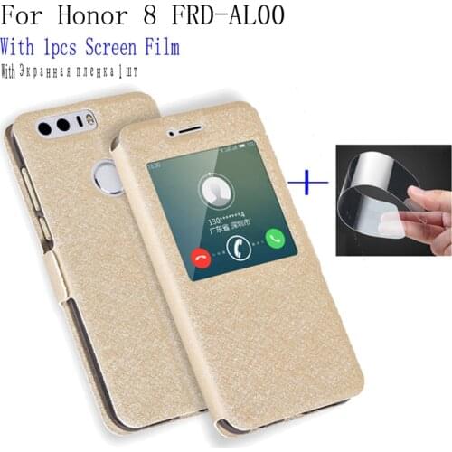 For Huawei Honor 8 case phone cover smart View Window PU Leather shell For Huawei Honor8 Flip case FRD-AL00 back cover case