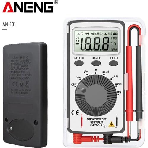ANENG AN101 Mini digital multimeter multimetro tester DC/AC Voltage Current lcr meter pocket professional testers with Test Lead