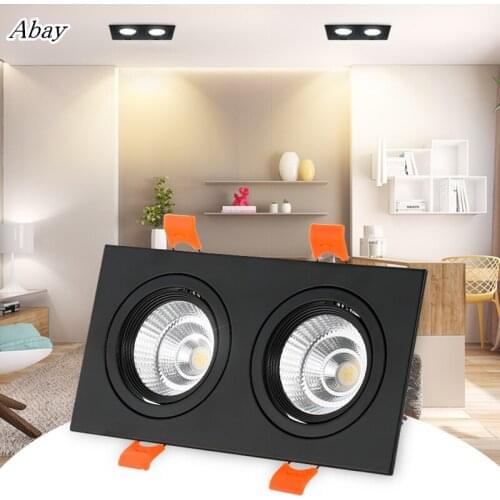 Double Square Recessed Dimmable LED Downlights 10W20W24W COB LED Ceiling Lamp AC85~265V LED Ceiling Spot Lights Indoor Lighting