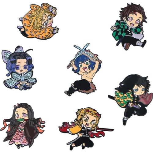 K2906 Cartoon Hard Enamel Pin Anime Brooches Badge for Backpack Collar Lapel Pin Jewelry Gift for Kids Friends