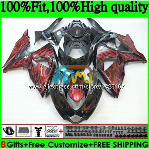 K9 For SUZUKI GSXR-1000 Red flames GSXR 1000 09 10 11 12 13 15 16 44BS.29 GSXR1000 2009 2010 2011 2012 2014 2015 2016 Fairing