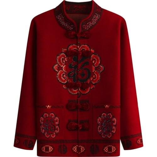 Elderly Women Cardigans Winter Thick Warm Plus Velvet Sweater Coats Large Size Loose Grandma Knitted Sweater Femme Tops 4XL 2132