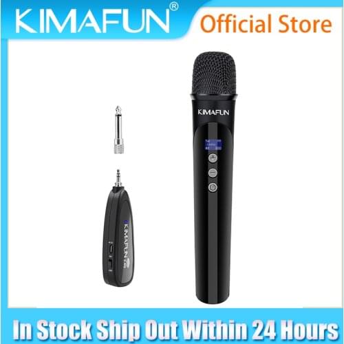 KIMAFUN 2.4G Wireless Handheld Microphone with Rechargeable Receiver for Party, Church, Meeting, Wedding,Karaoke, Singing,DJ