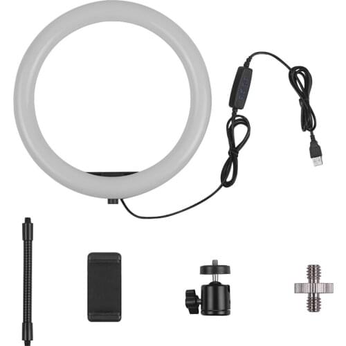 Andoer 26cm 10" LED Video Ring Light Lamp 24W RingLight 120pcs LED Light with tripod For Phone warm/cold/warm cold mixed light