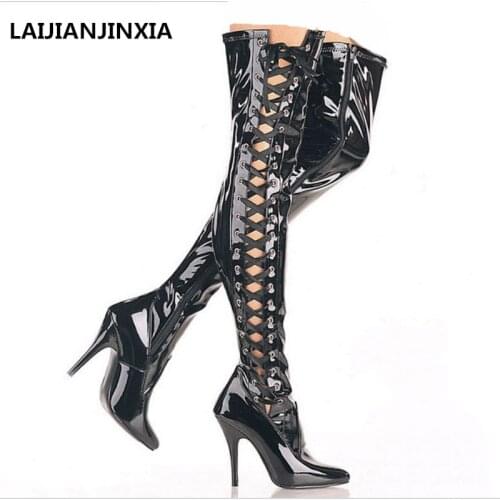 LAIJIANJINXIA Women Over the knee Boots 12CM High Heels Dance Shoes Sexy Clubbing Pole Dancing Boots