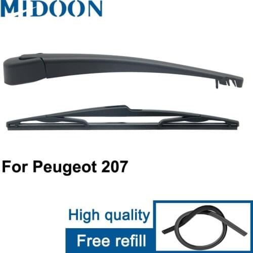 MIDOON Wiper 16" Rear Wiper Blade & Arm Set Kit For Peugeot 207 Hatchback 2006 onwards Windshield Windscreen Rear Window