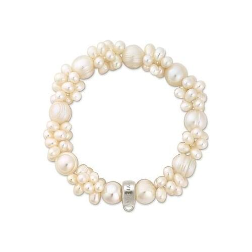 Fashion White Freshwater Cultured Pearl Bracelets Bangles Diy Hand Made Charms Bracelet Jewelry For Women Girls Pulsera SBR027