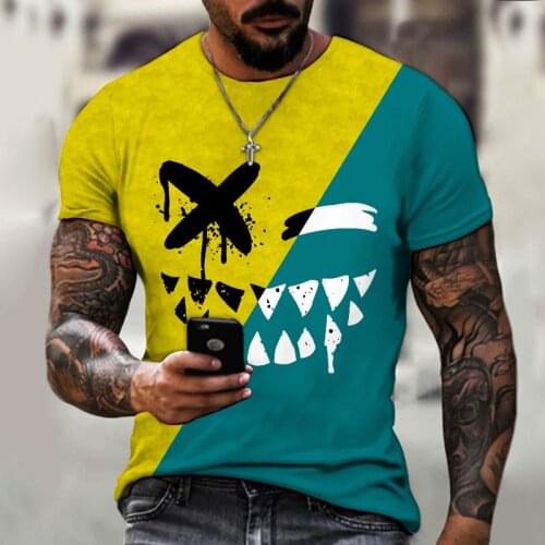 XOXO pattern 3d printed t-shirt fashion mens street personality casual sports shirt male O-neck oversized t-shirt