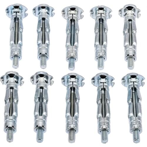 10pcs M4X32 Bolt Assortment Hollow Wall Anchors Screws for Secure Drywall Sheetrock Paneling to Walls Ceiling
