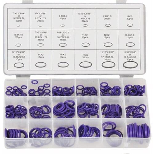 QSUPOKEY 270PCS/pack 18 Sizes O-ring Kit Purple & Green Metric O ring Seals Watertightness Rubber O ring Assortment tool box