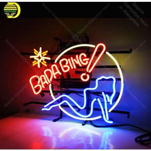 Neon Sign for BADA BING Sexy Girl Beer Pub Bar Night handcraft Recreation Wall Neon light bulb sign Custom Bar room Accesaries