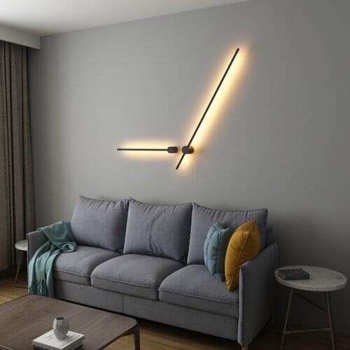 Nordic Long Line Type Led Wall Lamp Modern Acrylic Lampshade Wall Light Background Indoor Lighting Wall Sconce Lamp Luminarie