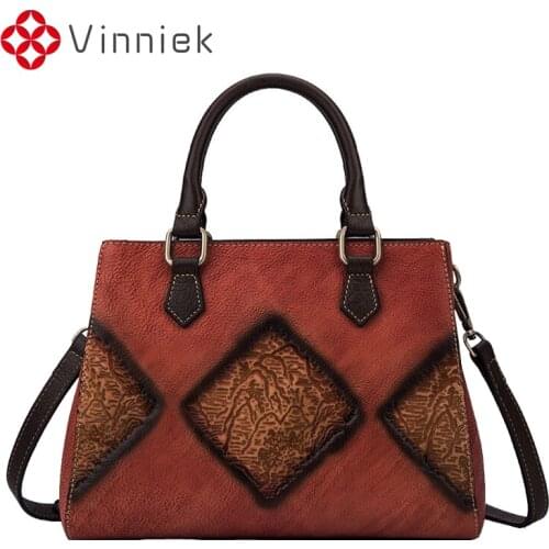 New Genuine Leather Handmade Shoulder Bag Female Cross Body Bags Vintage Luxury Design Ladies Handbag Messenger Bags for Women