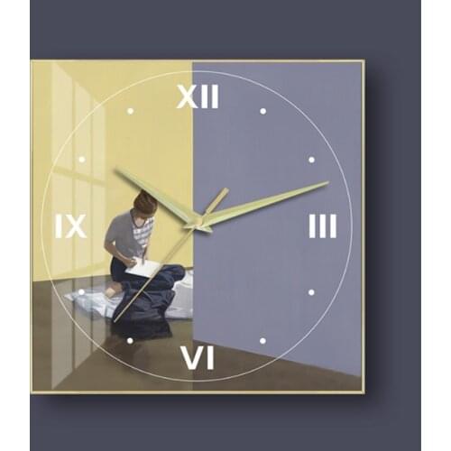 New Square Silent Clock Luxury Style Quartz Metal Wall Clock Modern Designer Wall Clock Watches Quiet for Home Decor