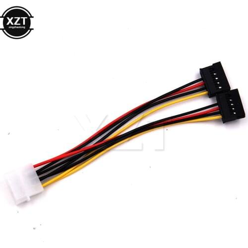 New 4 Pin IDE Molex to 2 of 15 Pin Serial ATA SATA HDD Power Adapter Cable Dual Hard Drive Cable for PC