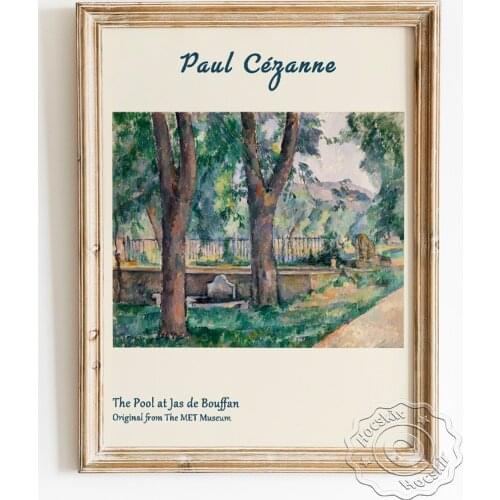 Paul Cezanne Exhibition Museum Art Prints Poster, The Pool At Jas De Bouffan Canvas Painting, Landscape Wall Picture Home Decor