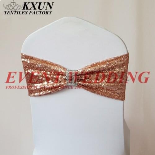 18CM Width Both Side Sequin Chair Band Banquet Wedding Chair Cover Sash Event Decoration