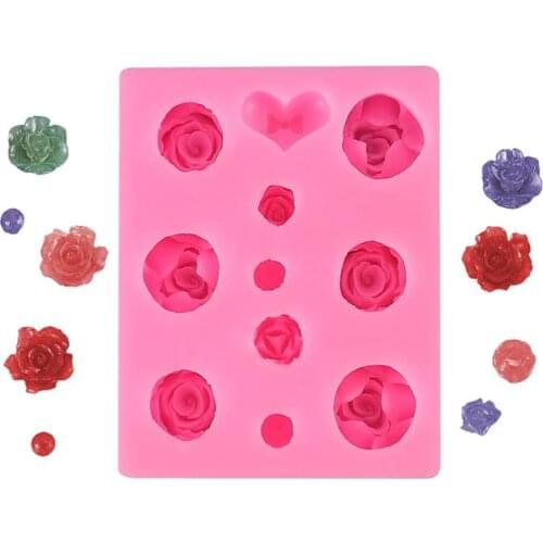 Silicone Cake Molds Candy Mold Flower Heart Shaped Non-Stick DIY Homemade Fondant Chocolate Mold Cake Decorating Tools Bakeware