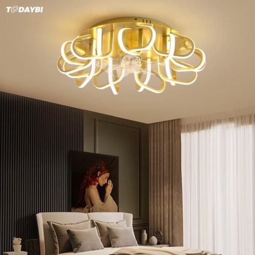 Nordic LED Ceiling Fan with Lights for Decoration Maison Moderne Salon Bedroom Lamp Living Room Dining Room Indoor Lighting