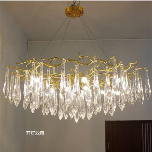 LED Chandelier Nordic 6/8/12 Head K9 Crystal Ceiling Chandelier Light for Dining room Villa Living room Decor