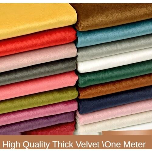 Thick Velvet Fabric By The Meter Plush Sofa Pillow Cloth Fabrics for Sewing Wedding SequinBrocade Pink Black White Blue Red DIY
