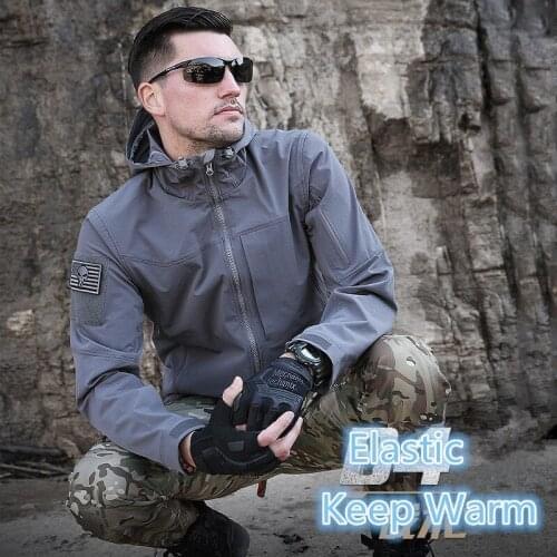 Army Fans Windproof Warm Tactical Soft Shell Jacket Men Outdoor Hiking Combat Training Waterproof Thermal Military Tactics Coat
