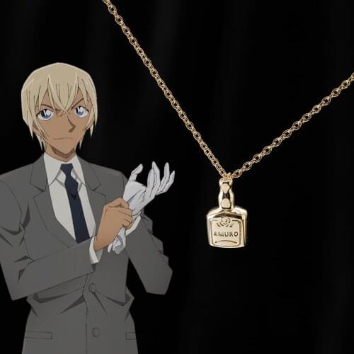 Japanese Anime Detective-Conan Bourbon Furuya Rei Amuro Tooru Triple Face Necklace Pendant 925 Sterling Silver Jewelry Gifts