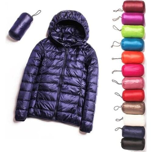 Woman 90% White Duck Down Jackets Winter Plus Size Ultralight Hooded Women Down Coat Portable Parkas Puffer Overcoat 5XL