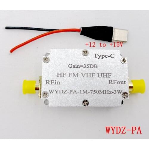 1M-750M 3W HF FM VHF UHF FM Transmitter Broadband RF Power Amplifier Shortwave Power Amplifier with Shell