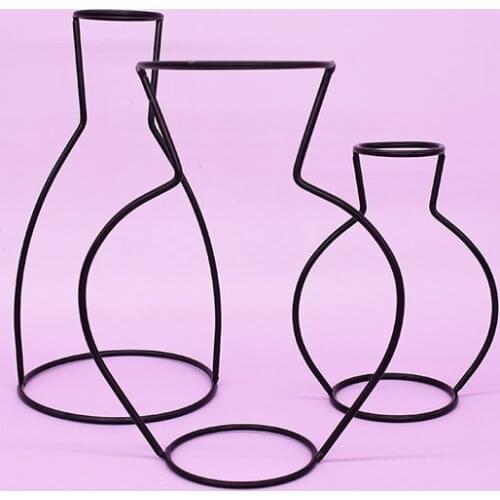 1pc Iron Line Flowers Vases Nordic Styles Vase Modern Metal Plant Holder Iron Art Tabletop for Home Decor Plant Holder container