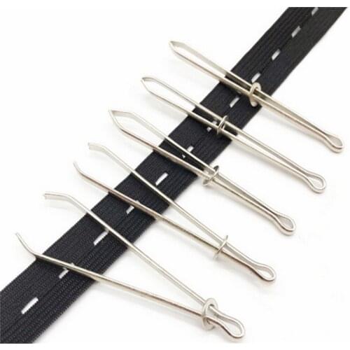 2 Pcs/Set Stainless Steel Cited Clips Elastic Belt Wearing Rope Weaving Tool Bag Wrap Rope Wearing Sewing Tools Accessories
