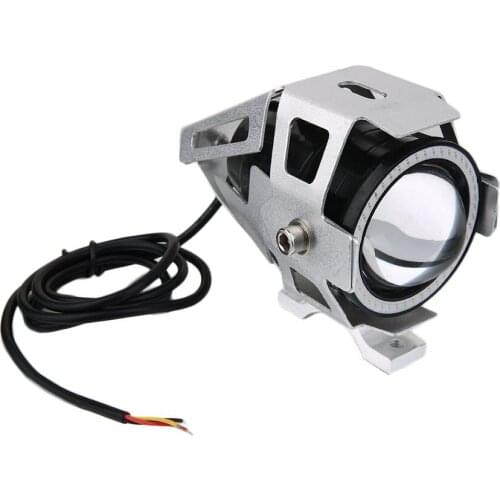 【2021】New 1pc 3 Color of Light Silver Body LED Motorbike Light Motorcycle Driving Headlight Fog SpotLight 12 V-80 V Hot Selling
