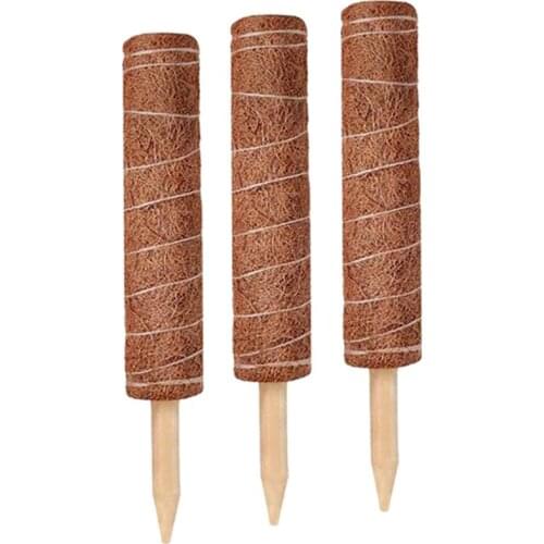 3PCS Plant Climbing Coir Totem Pole Safe Gardening Coconut Palm Stick for Support Plants Climbing Vines and Creepers