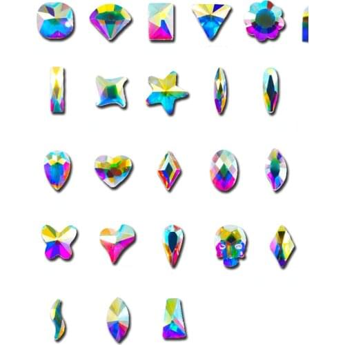 40/100Pcs/Lot High Quality Shiny AB Diamond Crystal Glass Flat Back 3D Rhinestones Jewelry Home DIY Decoration Accessories