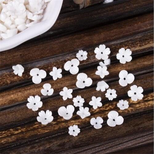 50pcs/lot new white color torus spacer bead imitate shell resin flower beads for diy hairpin hair jewelry making accessories