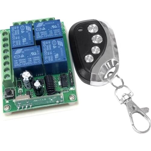 Wireless Remote Control Switch(black), 433MHZ Relay Receiver Module RF for Home Light/Lamp/Electronic Appliance