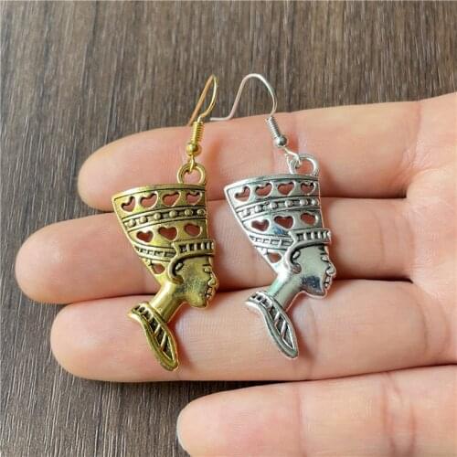 Charm Metal Alloy Egyptian Pharaoh Earrings Pendant Fashionable Mens and Womens Faith Jewelry Ornaments
