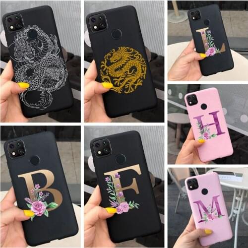 For Redmi 9C NFC Case Soft Silicone Alphabet Dragon Back Cover Fundas For Xiaomi Redmi 9C 9 C NFC Phone Coque Case Redmi 9C 2020