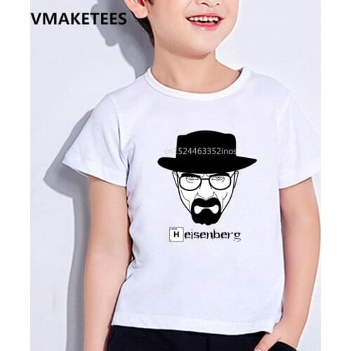 Kids Summer Short Sleeve Girls & Boys T shirt Breaking Bad Heisenberg Print Childrens T-shirt Cool Funny Baby Clothes,HKP5120